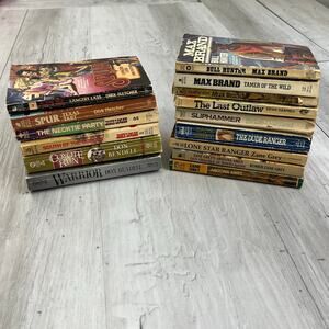 Vintage Western 15 Paperback Book Bundle Zane Grey Max Brand Jake Logan